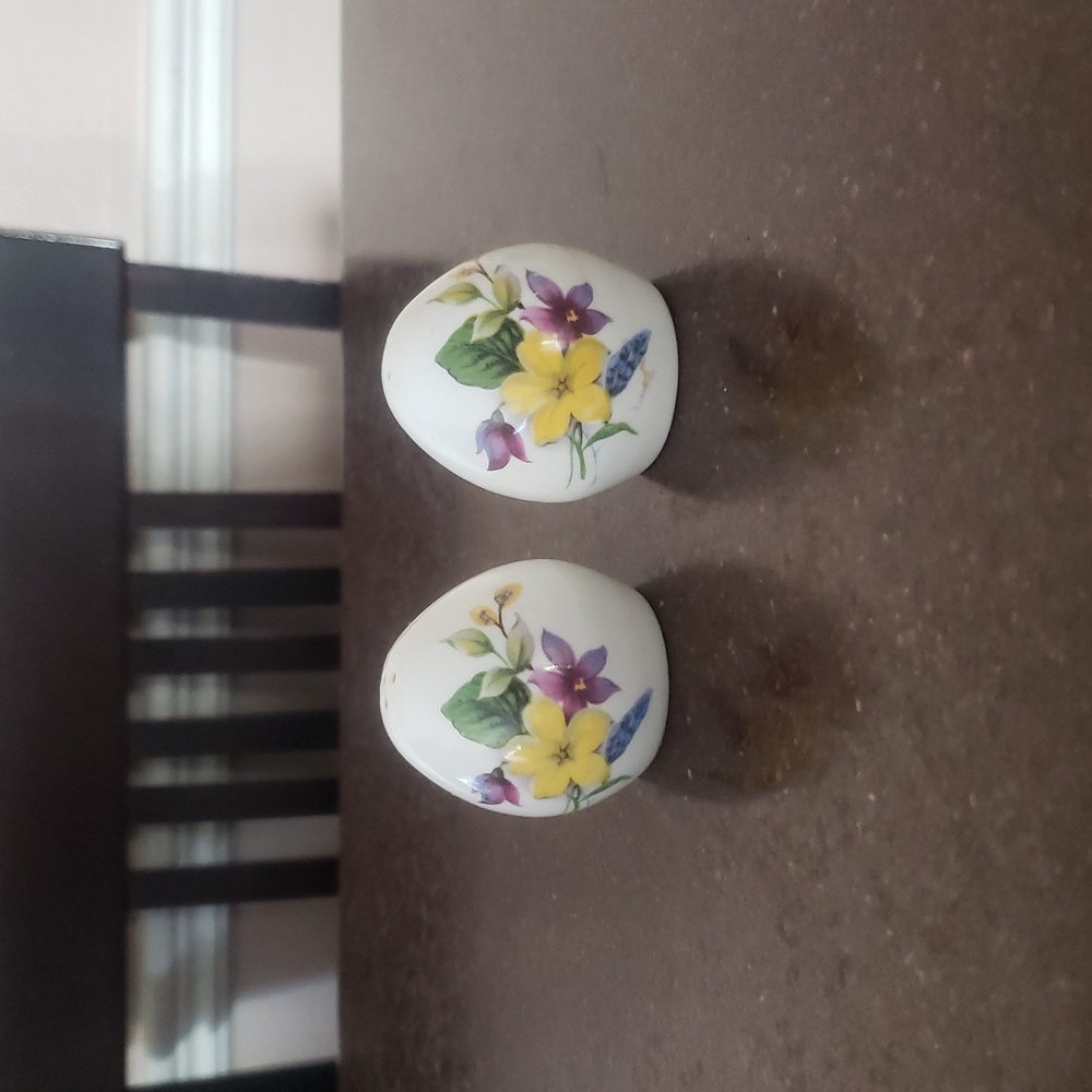 Sandford Bone China England,Salt and pepper Shaker forget Me not Flowers. 